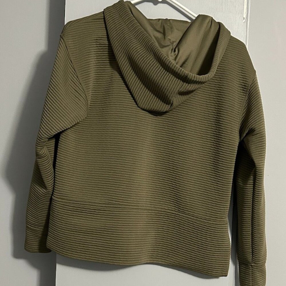 DKNY Women's Tech Ottoman Full-Zip Hoodie Sweatshirt Jacket Olive Size XS - Picture 9 of 12